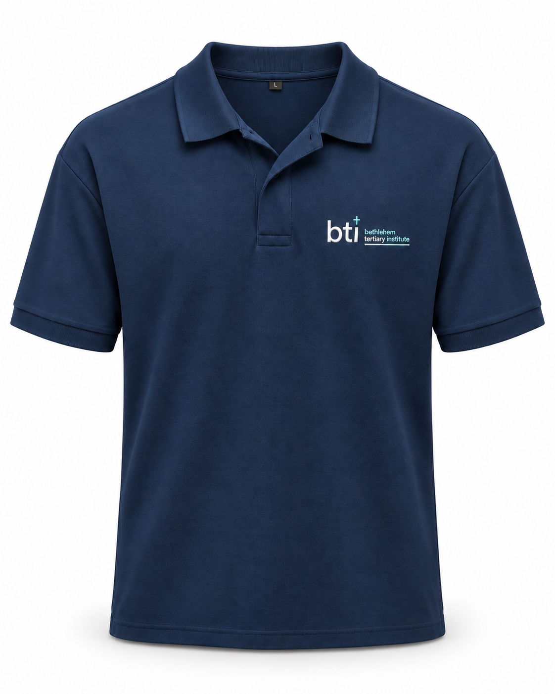 Navy BTI embroidered polo