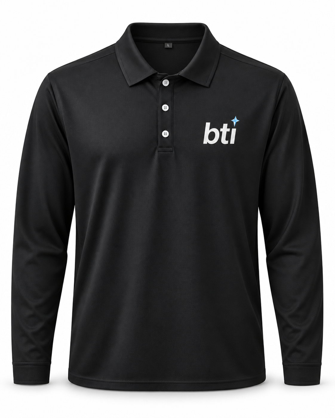 Black BTI long-sleeve polo