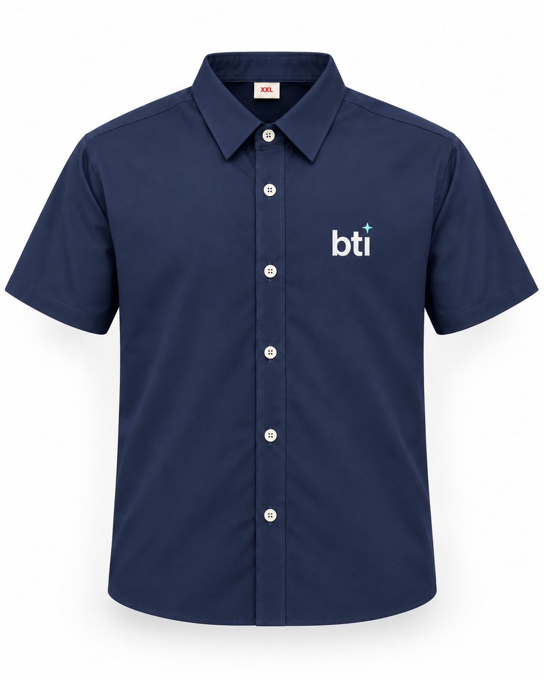 Navy BTI button-up shirt