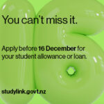 Apply before 16th December for your student allowance or loan.