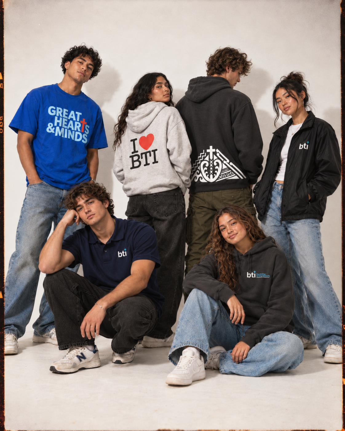 BTI community wearing merchandise